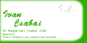 ivan csabai business card