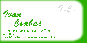 ivan csabai business card
